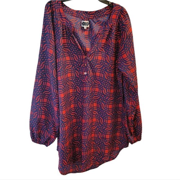 Mud Pie Red and Blue Tunic Size Medium - Picture 1 of 5